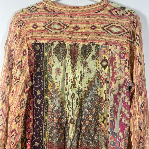 Soft Surroundings Makara Tunic Top Aztec Boho Western Blouse Small - Picture 7 of 7